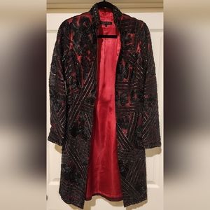 Sue Wong Pink and Balck Sequined Coat